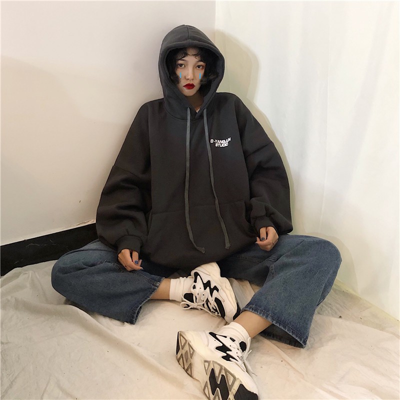 Áo hoodie nữ form rộng, áo hoodie nữ oversize có mũ trơn màu đi chơi đi học thời trang ulzzang hàn quốc | BigBuy360 - bigbuy360.vn