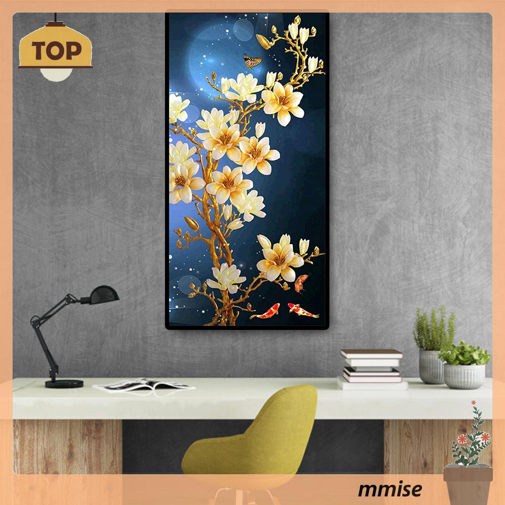 Bộ Tranh Đính Đá 45x85cm Tự Làm Hình Cây Hoa Mận Nở Độc Đáo