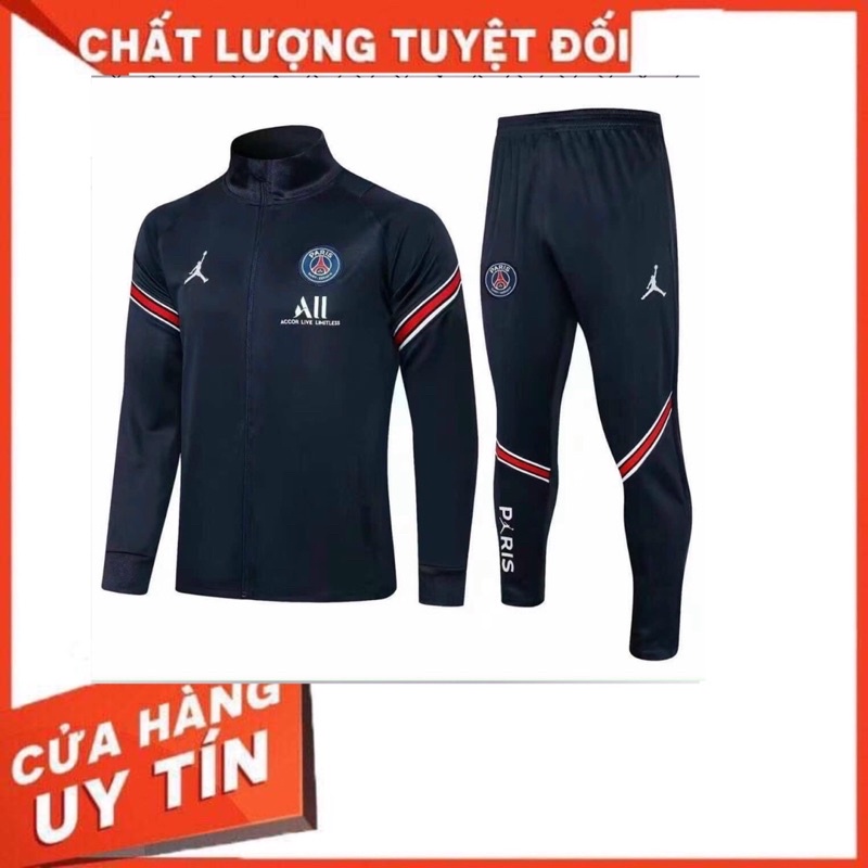 ÁO KHOÁC NỈ DÀI TAY CLB PSG ⚽️ BỘ QUẦN ÁO KHOÁC THỂ THAO MẪU MỚI 2021 2022