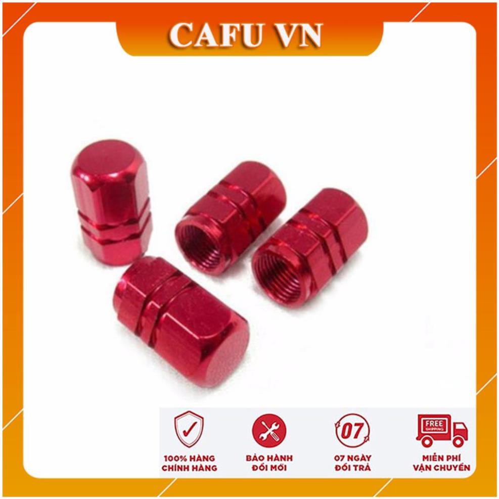 Bộ 04 ốc - nắp chụp trang trí đầu van nắp vòi bơm hơi bánh xe, lốp xe ô tô, xe máy, xe hơi, xe máy