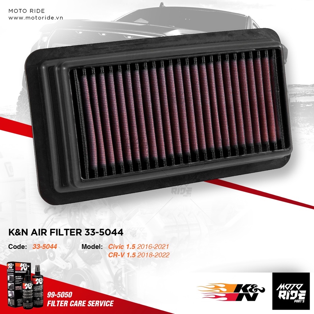 K&amp;N 33-5044 LỌC GIÓ HONDA CIVIC 1.5 / CR-V 1.5