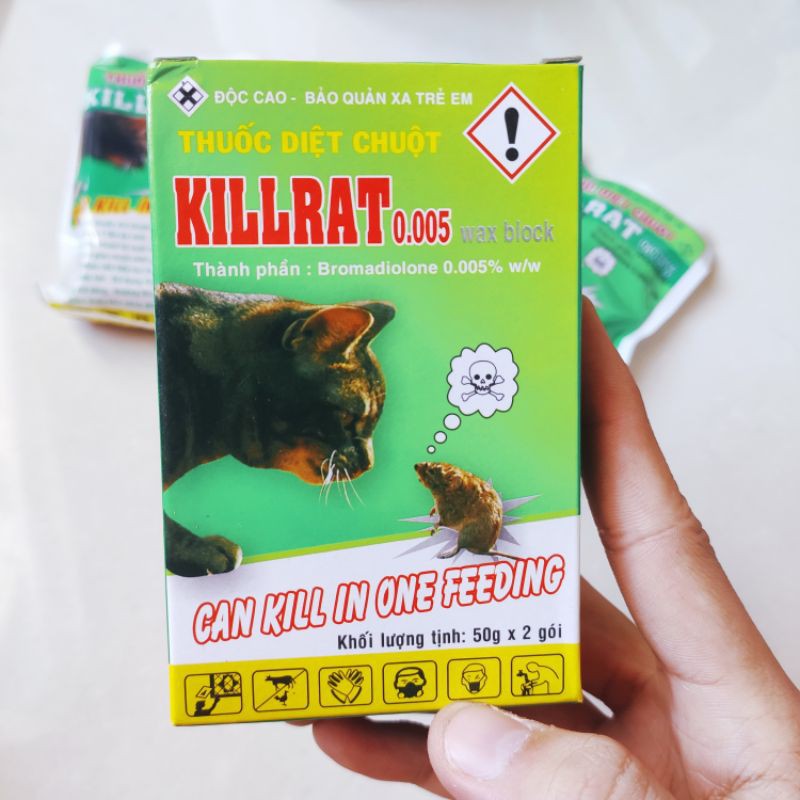 [Bán lẻ 1 gói 50g] Thuốc diệt chuột, bả chuột KILLRAT