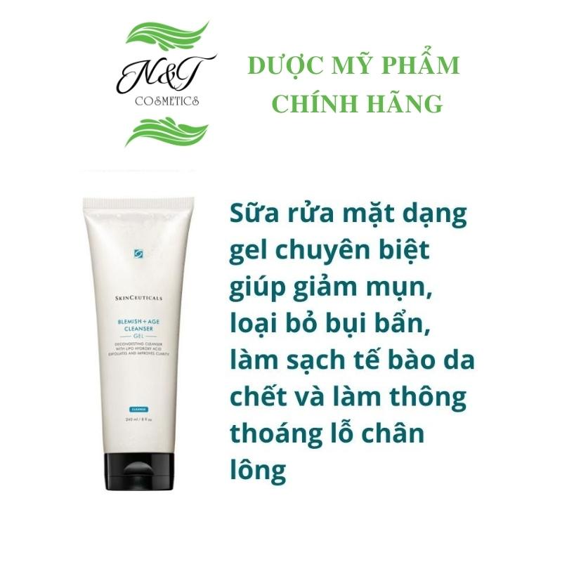 Sữa Rửa Mặt Dạng Gel BLEMISH + AGE CLEANSER GEL SkinCeuticals Giảm Mụn Loại Bỏ Bụi Bẩn Thông Thoáng Lỗ Chân Lông