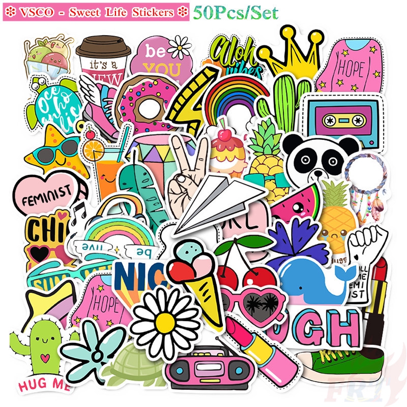 ❉ VSCO - Enjoy Sunshine Sweet Life Series 01 Stickers ❉ 50Pcs/Set Fashion Waterproof DIY Mixed Decals Doodle Stickers