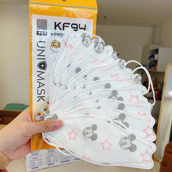 Khẩu trang trẻ em 4 lớp KF94 Uni Mask công nghệ Hàn Quốc, khẩu trang 4D kháng khuẩn, chống bụi mịn bảo vệ hô hấp cho bé