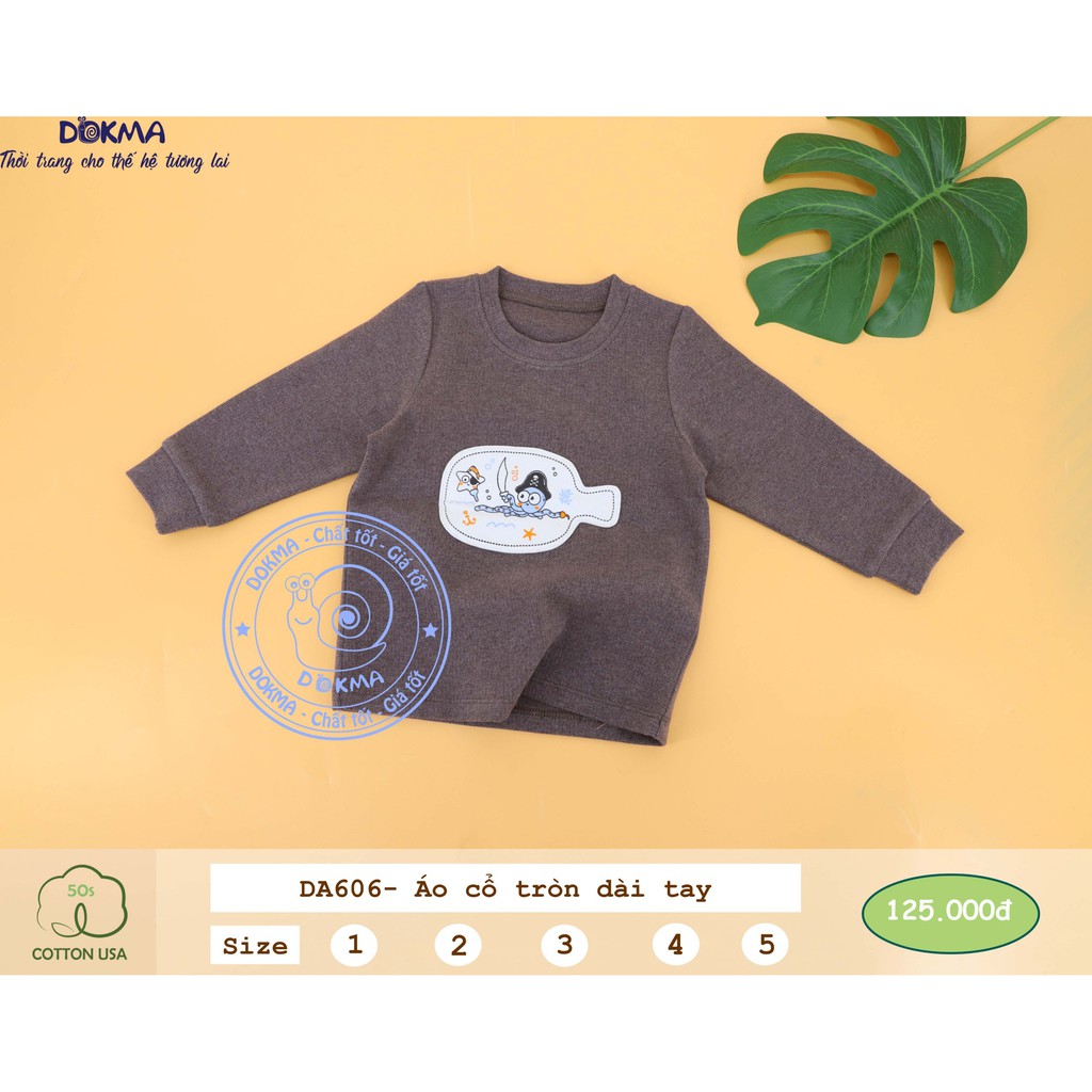 Dokma - Áo nỉ bông cổ tròn dài tay 1-5Y DA606