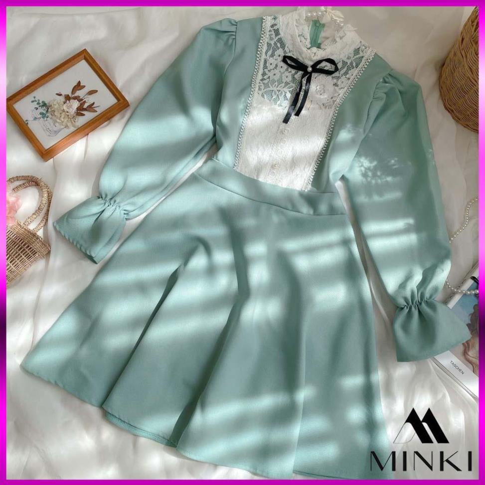 [TTTK] ĐẦM XANH ĐEN PHỐI REN NGỰC - CHẤT LIỆU REN CAO CẤP - MÀU XANH VÀ ĐEN [2021] | BigBuy360 - bigbuy360.vn