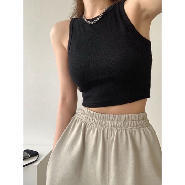 Áo croptop 3 lỗ  Áo ba lỗ dáng croptop hở bụng cho nữ nhiều màu dễ thương
