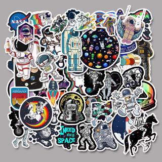 Bộ 50 Sticker phi hành gia dán trang trí xe mô tô/ván trượt/laptop/hành lý phong cách graffiti cá tính chống thấm nước