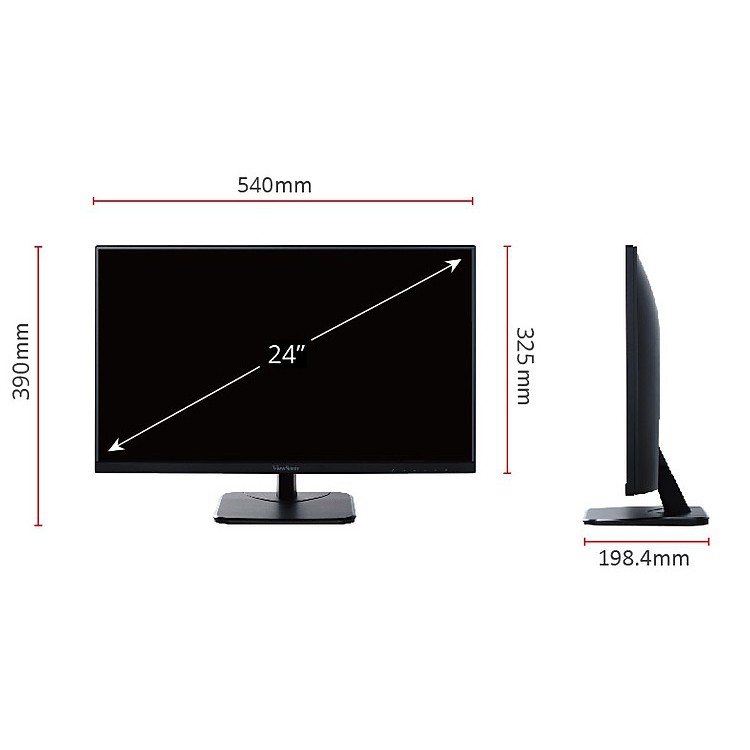 Màn hình ViewSonic 24" VA2456-H (1920 x 1080/IPS/60Hz/5 ms)- Hàng Chính Hãng - Bảo hành 24 tháng