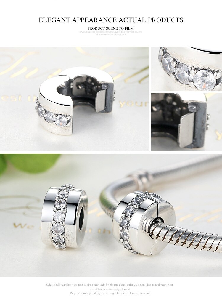 Hạt charm Bamoer PSC032 bạc 925 dùng để làm lắc tay và vòng tay trang sức thời trang cho nữ
