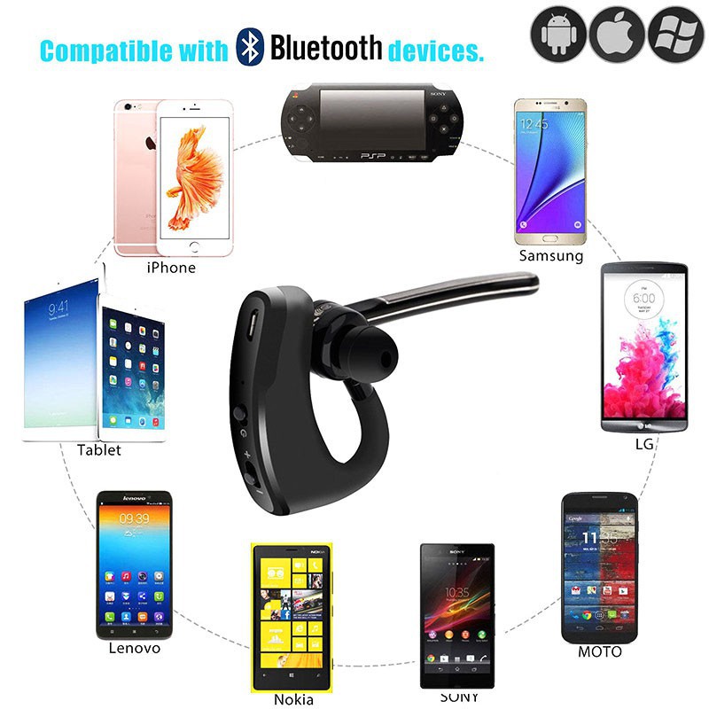 Tai nghe nhét tai Bluetooth V8 chống ồn cho điện thoại di động | WebRaoVat - webraovat.net.vn