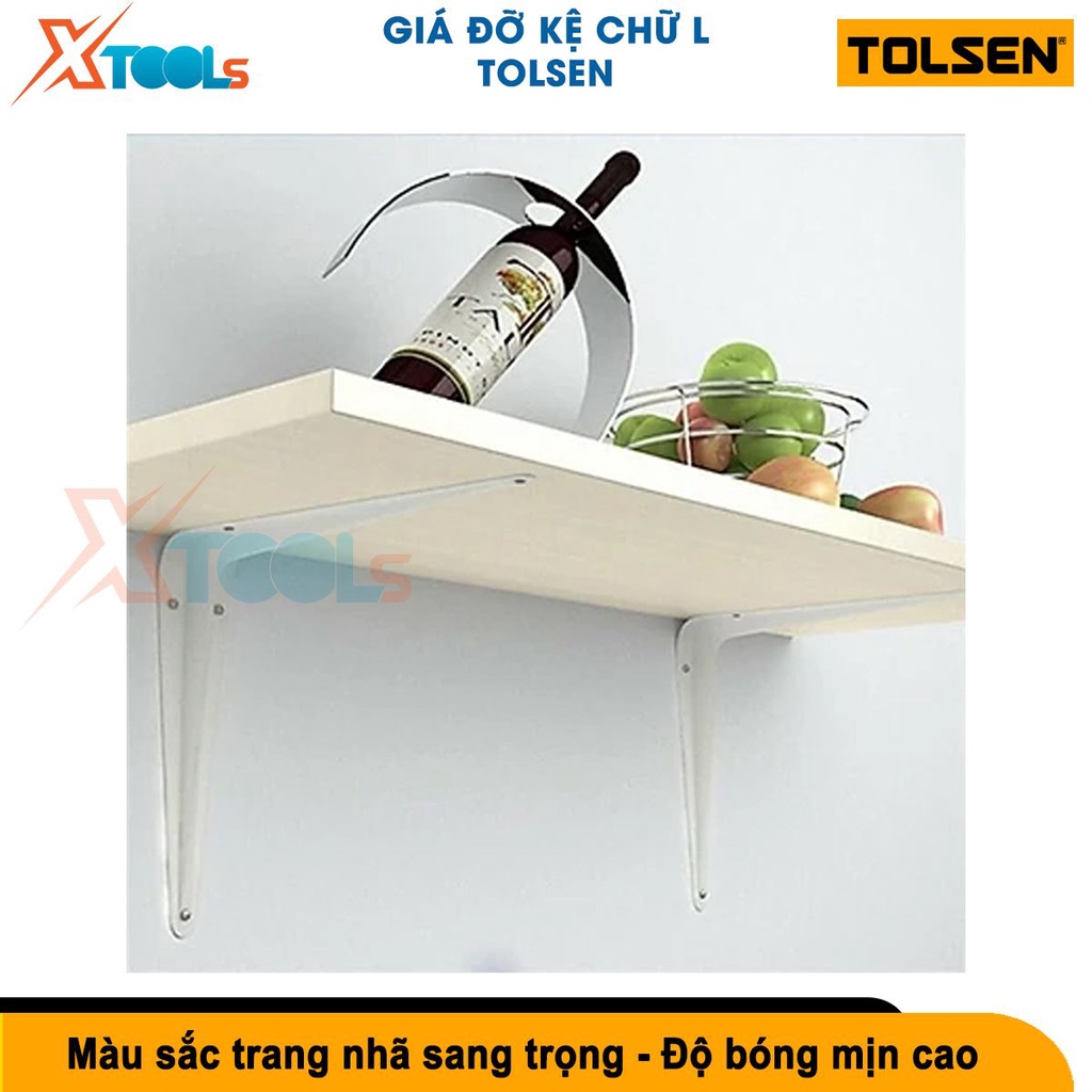 Giá đỡ chữ L Tolsen nhiều kích thước, thép carbon cứng chắc chắn thiết kế chữ L kế hợp được nhiều kệ[CHÍNH HÃNG][XTOOLS]