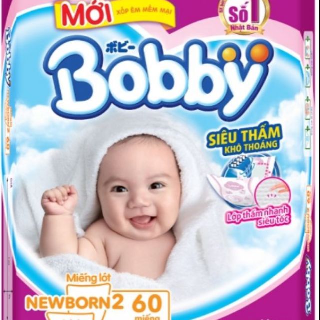 Miếng lót Bobby fresh newborn2 60 miếng