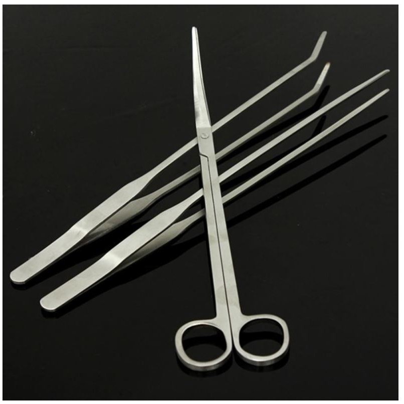 Kéo và nhíp cắt cắm cây thuỷ sinh inox Japan