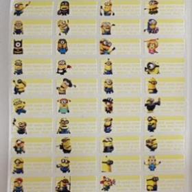 Sticker tên bé in theo yêu cầu - Tem dán đồ dùng học tập bút thước kẻ, nhãn sách vở - Elsa Minion Avenger  Chất lượng