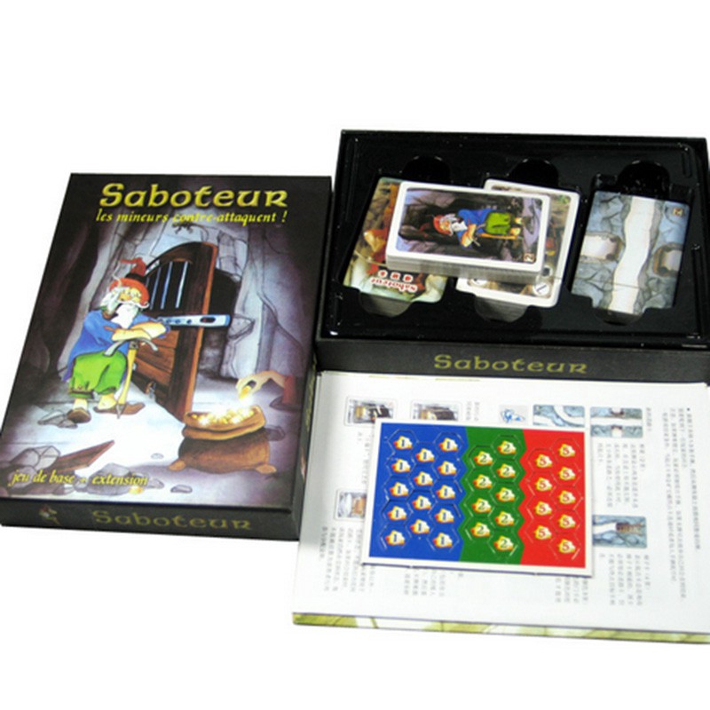 Saboteur &quot;Board Game 1+2 Version Bộ thẻ đồ chơi đào vàng Saboteur (cơ bản + mở rộng) vui nhộn tiện dụng