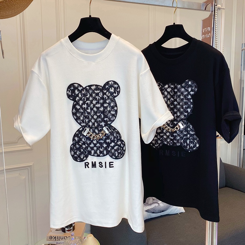 NRVP Áo Thun Cotton Tay Ngắn Cổ Tròn Thời Trang Mùa Hè Phong Cách Hàn Quốc Dành Cho Nữ