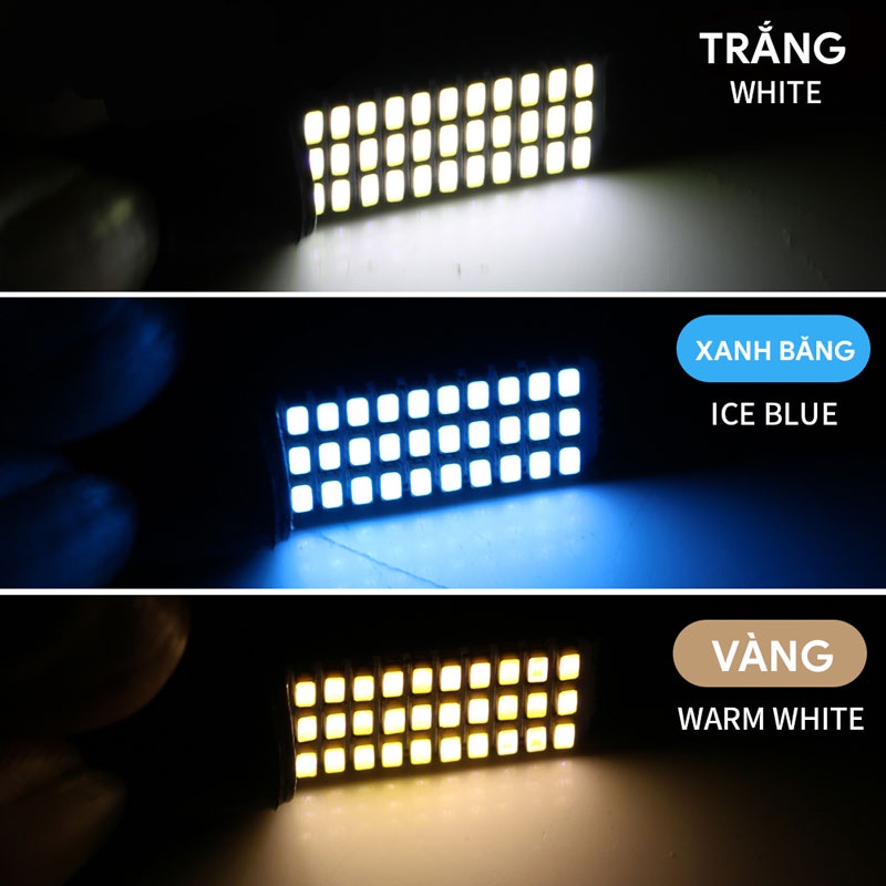 Đèn led xi nhan, demi, đọc sách, trần, cốp, đồng hồ taplo  T10 1 mặt chip 3014 T103014-33