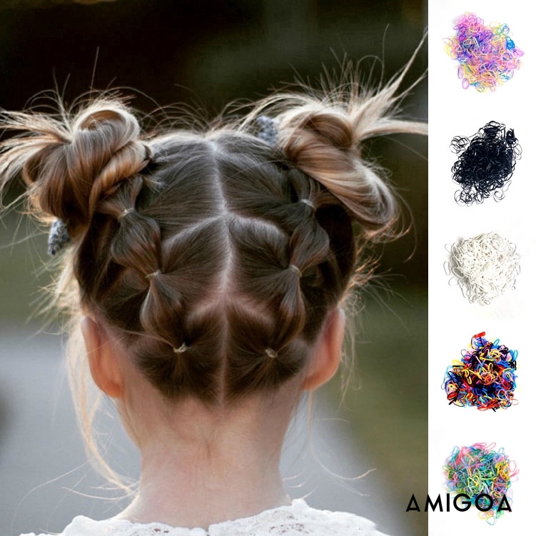 ✨✨ Set 1000 dây buộc tóc thời trang bằng cao su dùng một lần dành cho bé gái