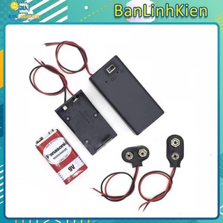 Đế pin 9V/ loại hộp có nắp có công tắc/ đế dây/ đế thường A1
