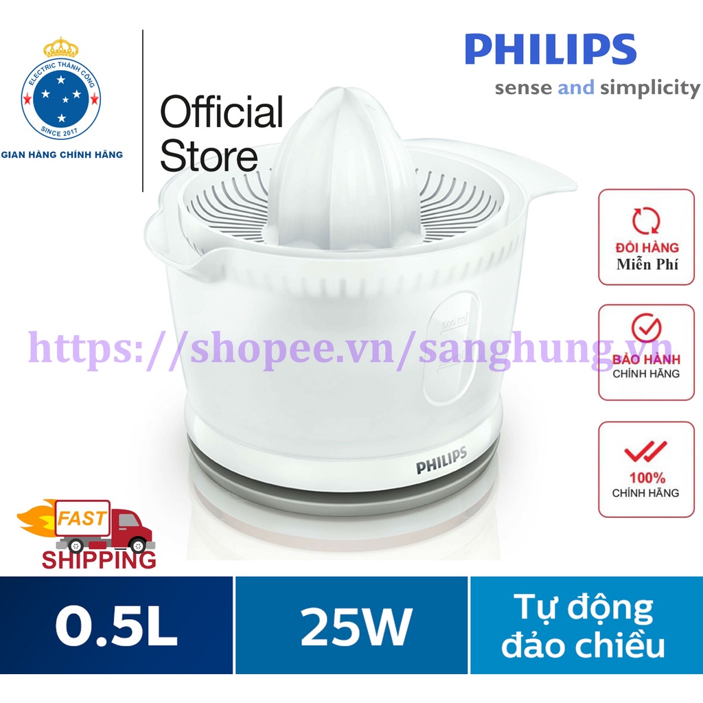Máy vắt cam Philips HR2738/00 (hàng chính hãng, sản xuất tại Châu Âu, bảo hành 2 năm toàn quốc)