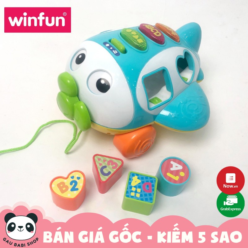 FREE SHIP !!! Đồ chơi máy bay thả hình khối có đèn nhạc Winfun 1505 chính hãng