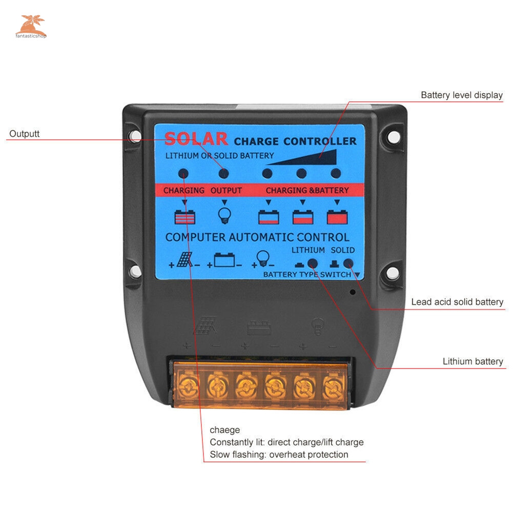 Bộ Điều Khiển Sạc Năng Lượng Mặt Trời 10 / 20 / 30 / 40 / 50a Pwm 12v / 24v Im0