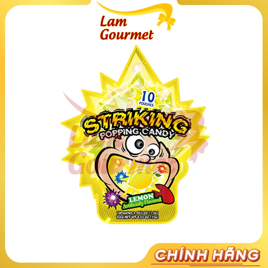 Combo 5 Gói Kẹo Nổ Trái Cây Striking Popping Candy Hong Kong Ngẫu Nhiên 15g - Lam Gourmet