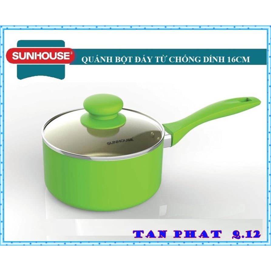 nồi quấy bột CHỐNG DÍNH đáy từ sunhouse 16cm SMP15116