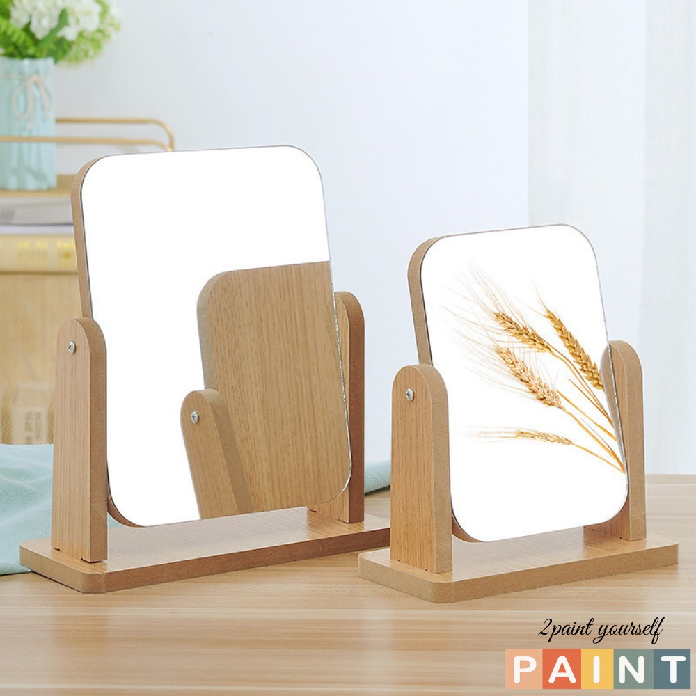 Gương để bàn trang điểm khung gỗ xoay 360 độ trang trí phòng - vintage decor size lớn