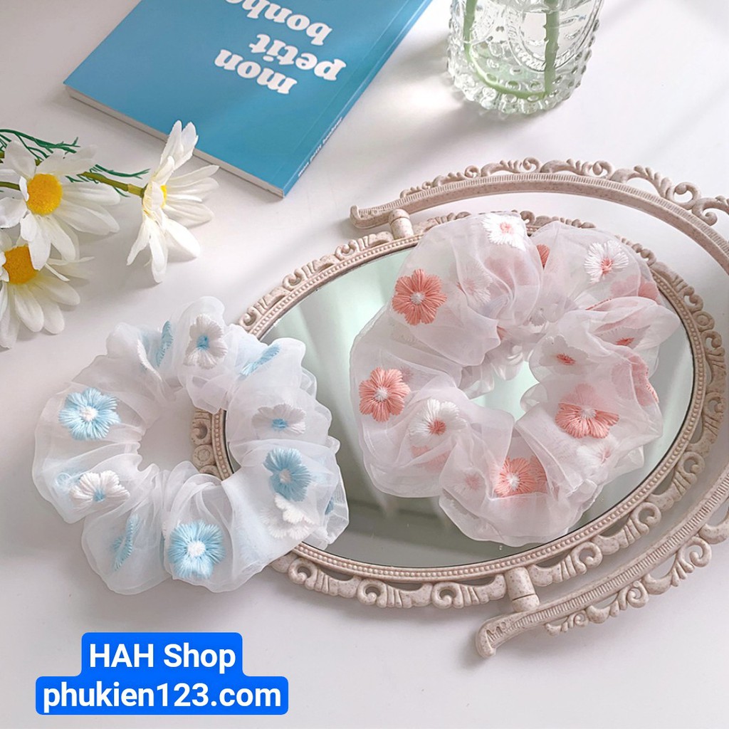 [HÀNG QUẢNG CHÂU LOẠI 1] Buộc Tóc vải Hoa Cúc dễ thương phong cách Hàn Quốc TO17T1