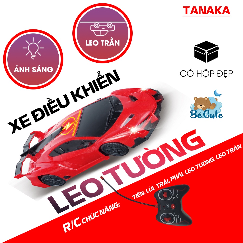 [ĐỘC ĐÁO] Xe Điều Khiển TANAKA Leo Tường Leo Trần Nhà 920-5 Pin Sạc Có Hộp Đẹp Có Thể Làm Quà Sinh Nhật Cho Bé