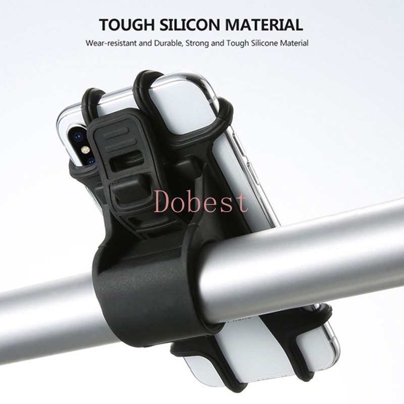 Kẹp giữ điện thoại chống trượt bằng silicon gắn tay lái xe đạp / xe máy giá đỡ