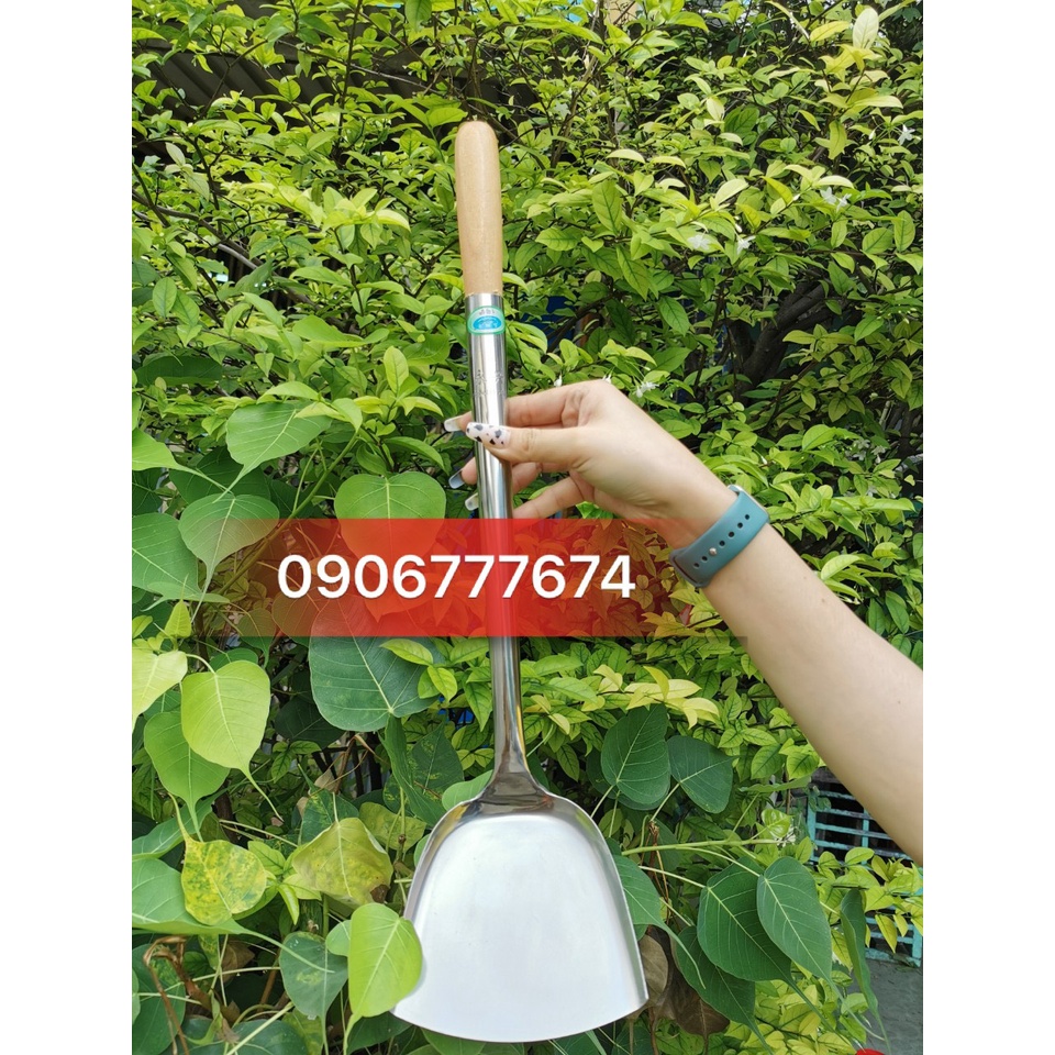Xẻng / Sạn Inox Cán Gổ và Cán Inox Công Nghiệp Dùng Cho Quán Ăn, Nhà Hàng