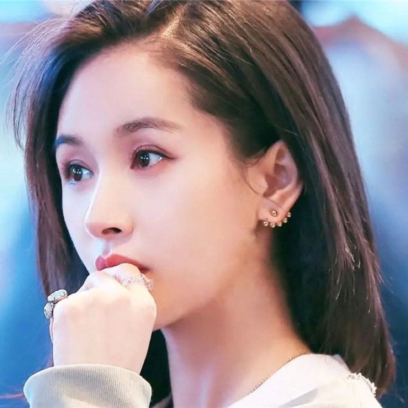 Khuyên tai, bông tai mỏ neo hạt tròn vàng basic thanh lịch phong cách Hàn Quốc