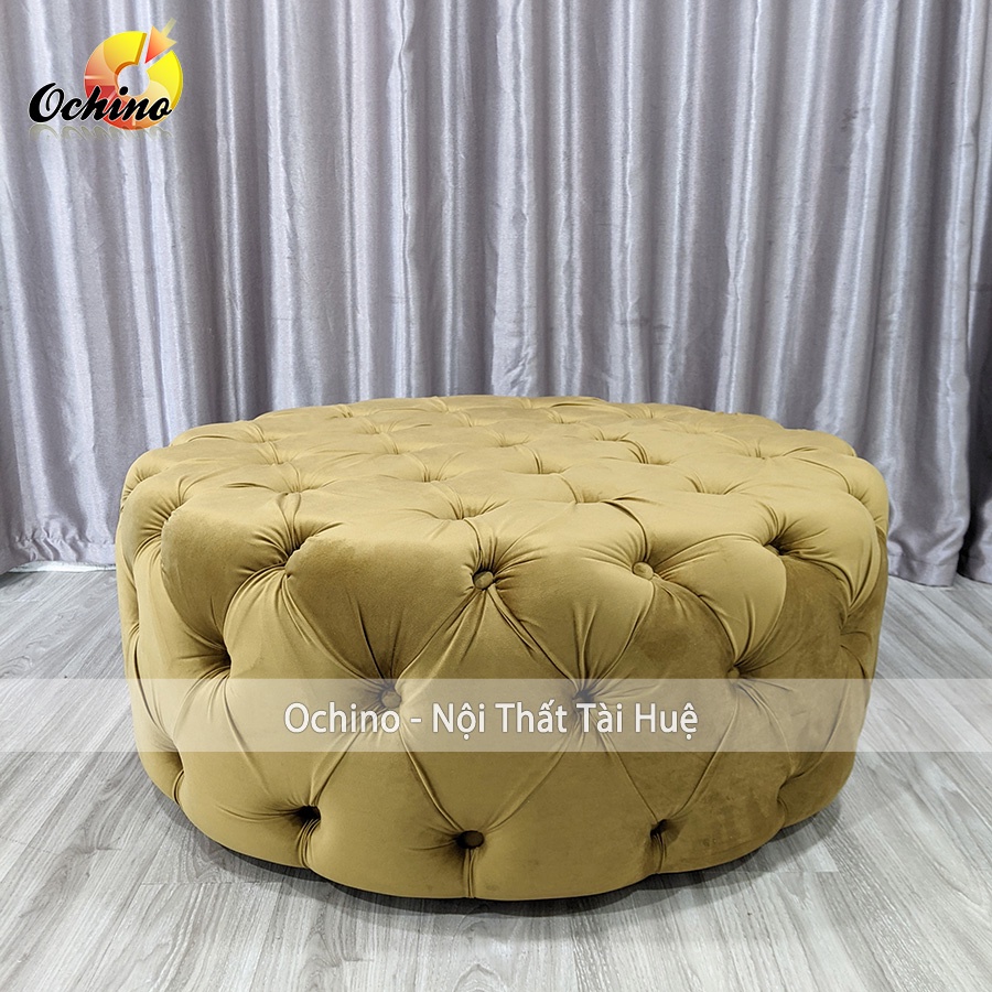 Ghế đôn Tròn To cho shop thời trang, shop dày hoặc phòng ngủ mẫu Nhún cổ điển Cao Cấp size 80cm và 1m ( có sẵn)
