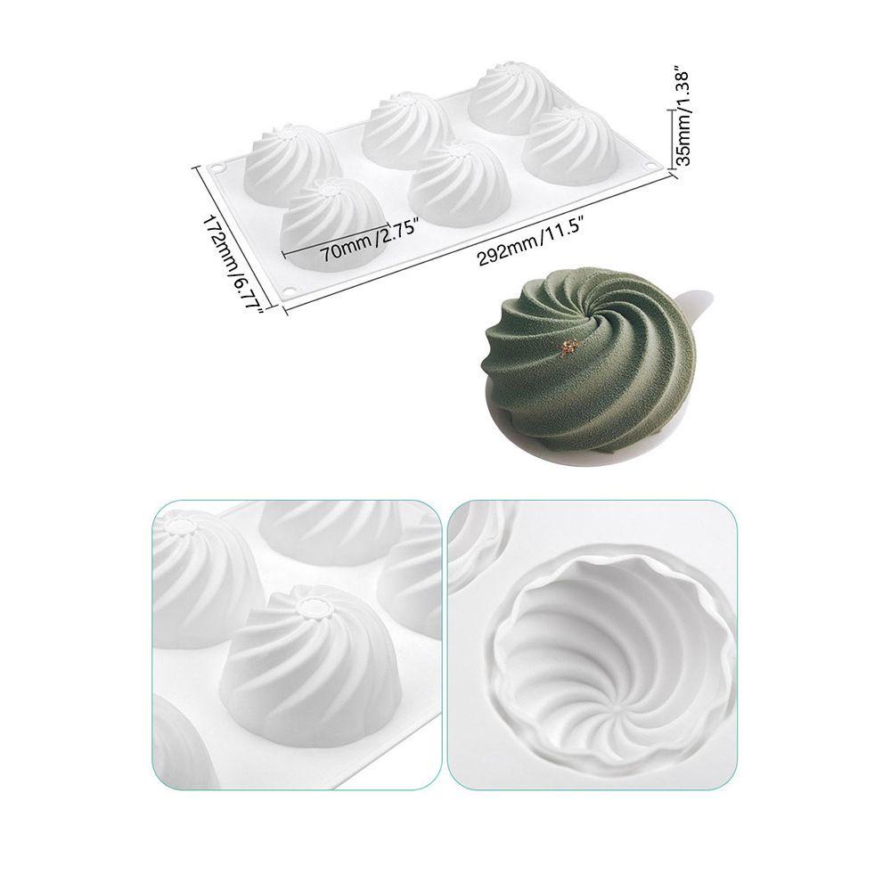 Khuôn Làm Xà Phòng / Sô Cô La / Mousse Hình Bán Cầu Xoắn Ốc 3D 6 Ngăn Tiện Lợi