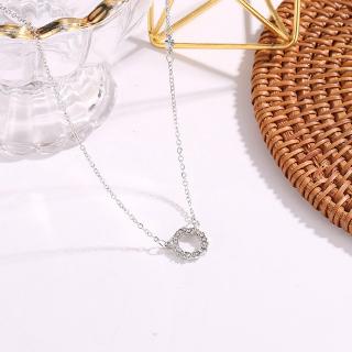 Blue sea ocean Korean version of the irregular circle pendant necklace bezel set