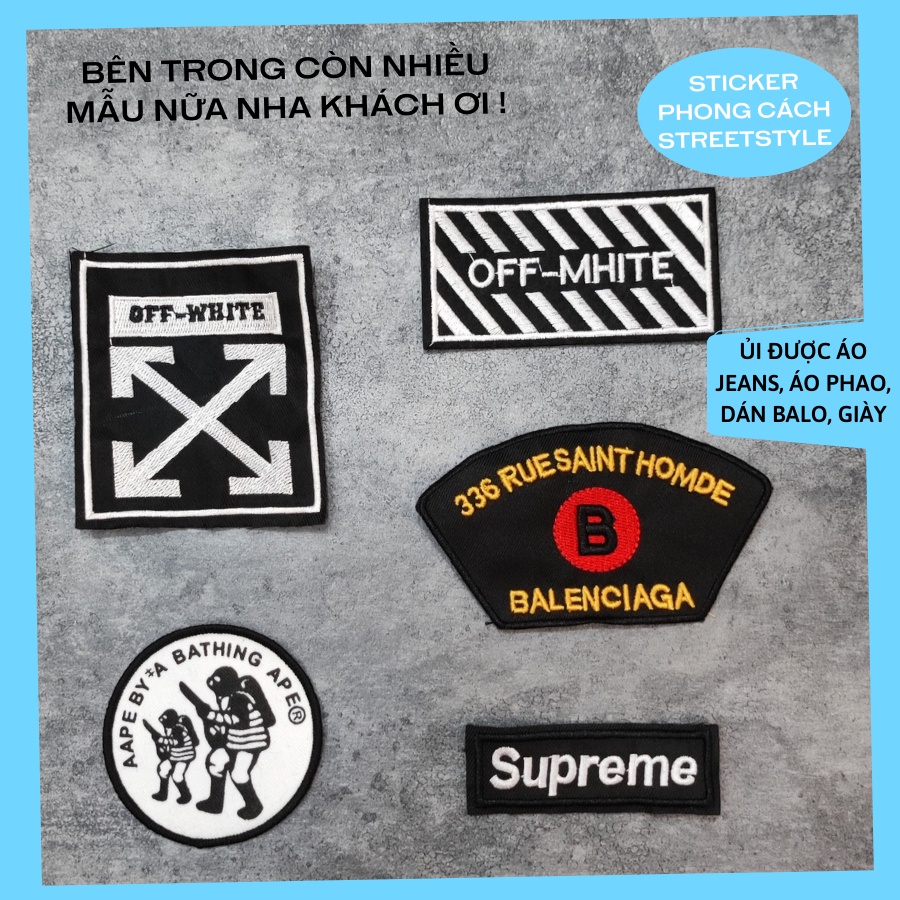 Sticker ủi áo đủ kích cỡ dùg làm miếng dán quần áo rách, miếng vá quần áo, miếng dán ủi quần áo Phụ Kiện Thời Trang