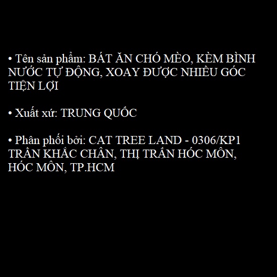 BÁT ĂN CHÓ MÈO, KÈM BÌNH NƯỚC TỰ ĐỘNG, XOAY ĐƯỢC NHIỀU GÓC TIỆN LỢI - KHAY ĐỰNG THỨC ĂN CHO THÚ CƯNG