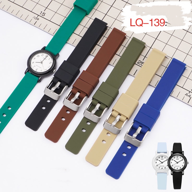Dây Đeo Silicone Màu Đen Cho Đồng Hồ Casio LQ-139 LQ130 LQ140