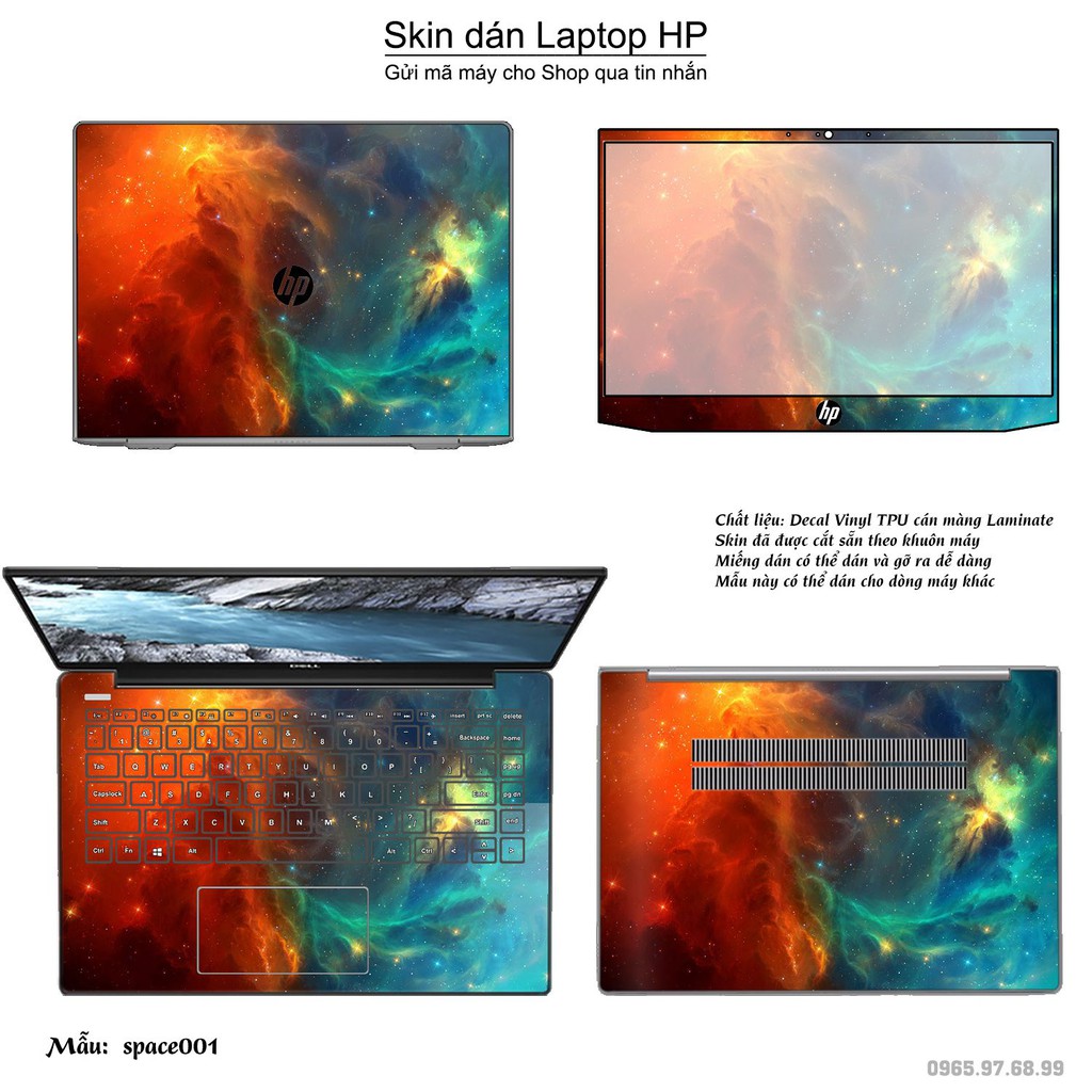 Skin dán Laptop HP in hình không gian (inbox mã máy cho Shop)