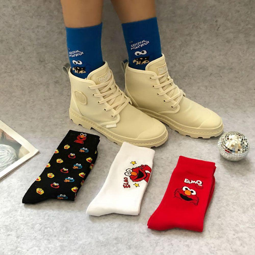 SOMEDAYZL Vớ Cotton Màu Trơn Thoáng Khí In Họa Tiết Hoạt Hình Đáng Yêu Thời Trang Mùa Đông