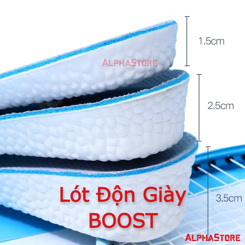 Lót Giày Độn Tăng Chiều Cao Chất Liệu BOOST - 1.5cm, 2.5cm, 3.5cm - Hỗ Trợ Cắt Lót Tùy Biến Size Hợp Mọi Giày Nam Nữ