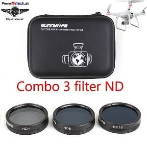 Combo 3 filter ND4 Nd8 ND16 - Phantom 4 pro adv - chính hãng sunnylife - bao gồm 3 filter để thay đổi với nhu cầu khác.