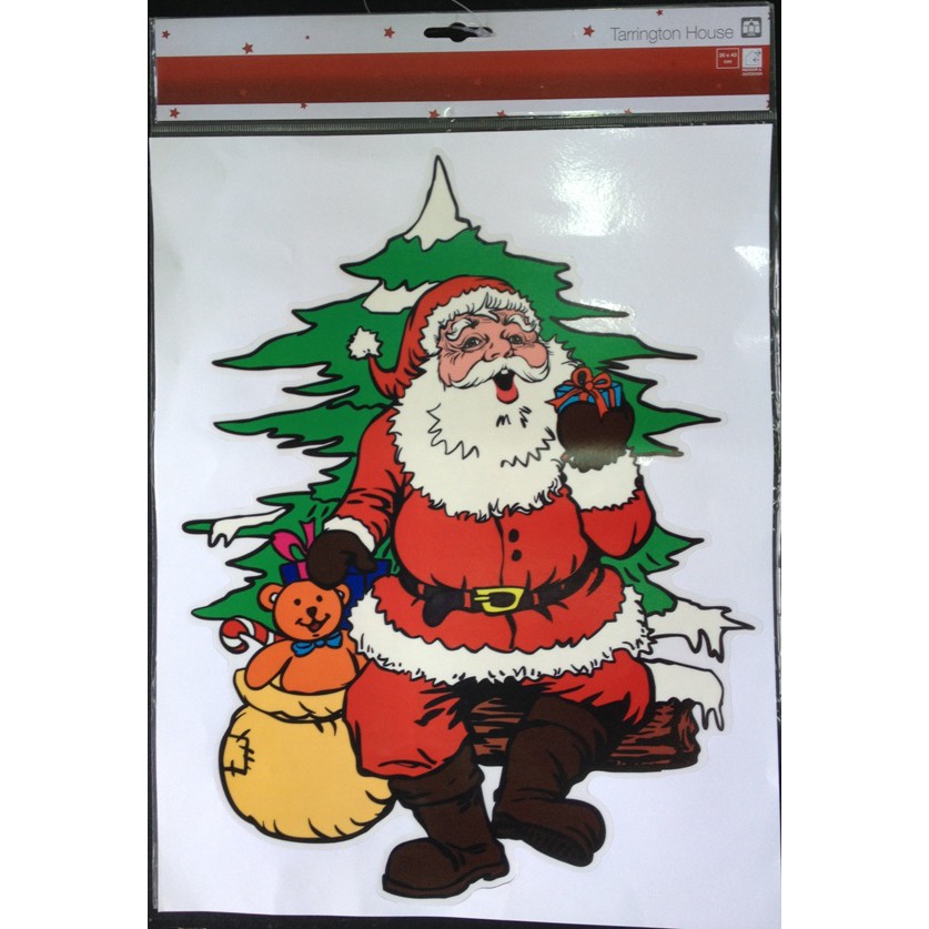 decal noel dán kính trang trí Noel, decal ông Noel và túi quà Noel8