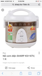 nồi cơm điện SHARP KS-11ETV 1 lít, đã dùng