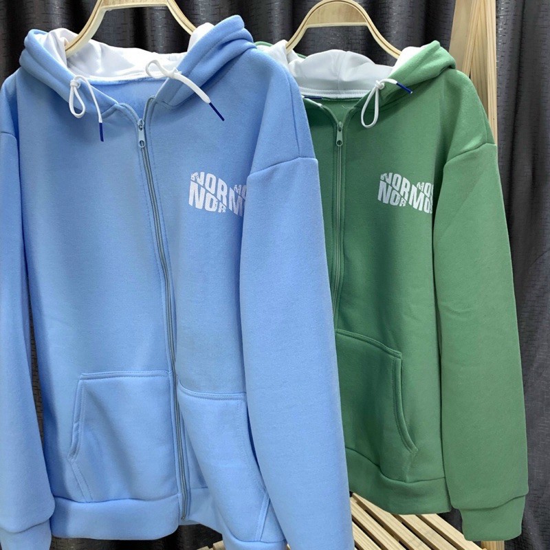 Áo khoác hoodie Chống Rét Cho Nam Nữ Form Rộng in hình Normos Kiểu Unisex có dây kéo Ulzzang 123SHOP