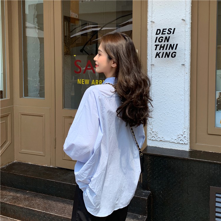  Xiaozhainv Áo sơ mi tay lửng dáng rộng kiểu Hàn Quốc | BigBuy360 - bigbuy360.vn